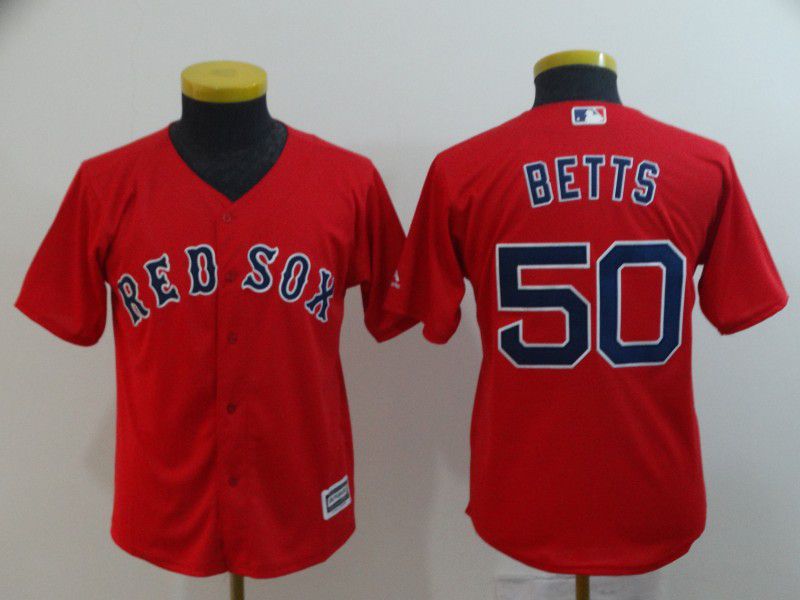 Youth Boston Red Sox #50 Betts Red Game MLB Jerseys->boston red sox->MLB Jersey